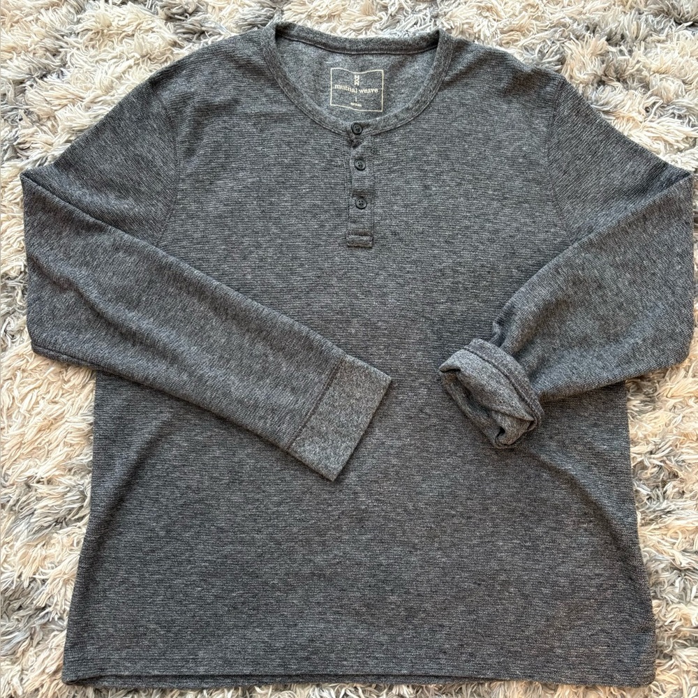 Men's Charcoal Long Sleeve Henley